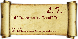 Löwenstein Tamás névjegykártya